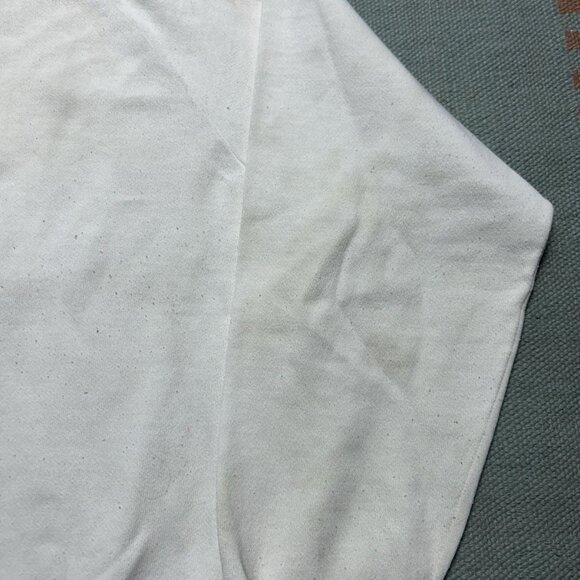 Vintage 70s 80s crewneck sweatshirt blank white stained grunge worn adult XL - Picture 2 of 12